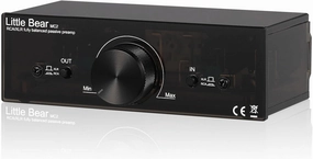Nobsound Little Bear MC2 Mini Fully-Balanced/Single-Ended Passive Preamp; Hi-Fi Pre-Amplifier; XLR/RCA Volume Controller for Active Monitor Speakers (Black) phono preamp,turntable amplifier,record player preamp,