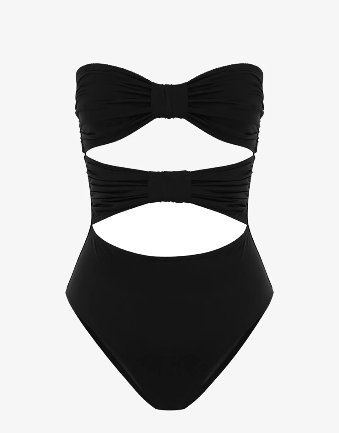 Noir Ruched Holiday One Piece Swimsuit
