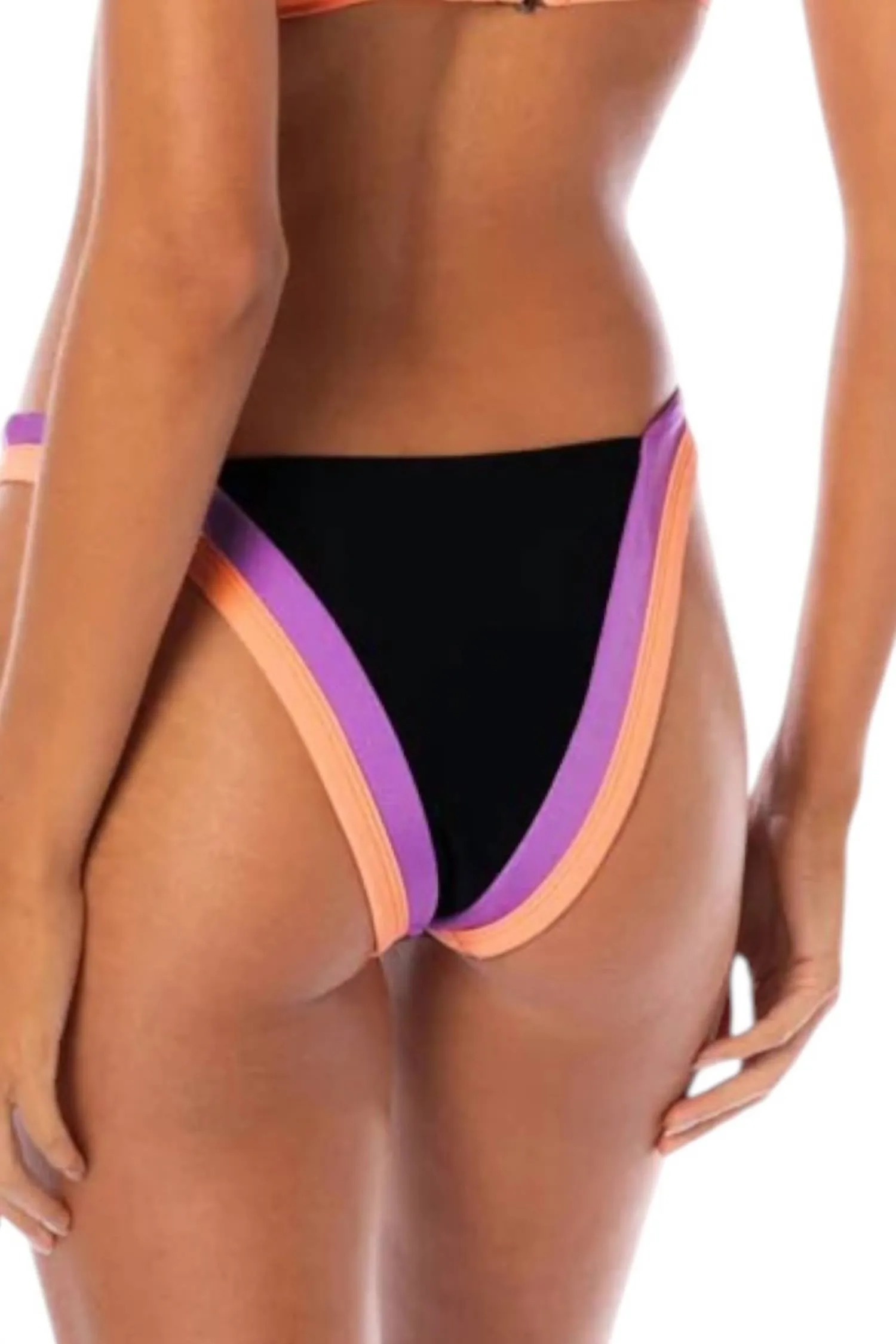 Noir Trinity Bikini Bottom In Black/lilac/peach