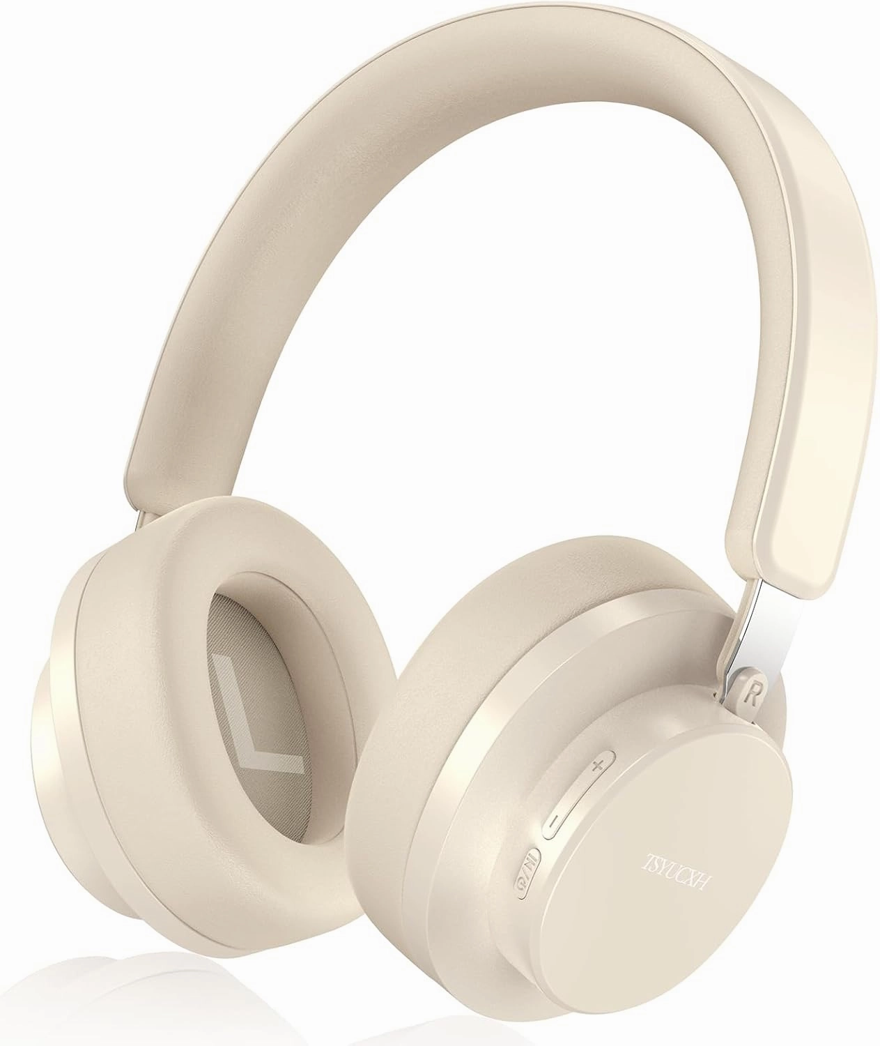 Noise Cancelling Headphones Wireless Bluetooth, Over Ear Headphones Bluetooth with Microphone, Cancelling Wireless Headphone Over Ear, 65h Playtime, Clear Calls, Comfort Fit For Travel (Beige) over-ear headphones,closed back headphones,wireless studio cans