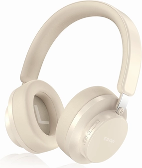 Noise Cancelling Headphones Wireless Bluetooth, Over Ear Headphones Bluetooth with Microphone, Cancelling Wireless Headphone Over Ear, 65h Playtime, Clear Calls, Comfort Fit For Travel (Beige) over-ear headphones,closed back headphones,wireless studio cans