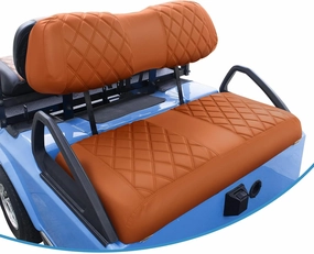 NOKINS Golf Cart Club Car DS 2000.5-Up Diamond Seat Covers Kit, Fits Club Car DS OEM Standard Front Seat Cushion, Golf Cart Vinyl Seat Cover, No Nails Required (All Brown) vinyl accessories,turntable parts,record player tools,
