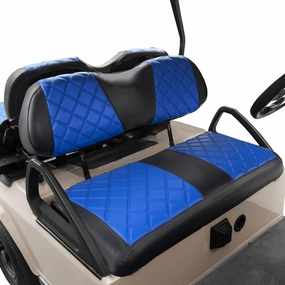 NOKINS Golf Cart Club Car DS 2000.5-Up Diamond Seat Covers Kit, Fits Club Car DS OEM Standard Front Seat Cushion, Golf Cart Vinyl Seat Cover, No Nails Required (Blue and Black) vinyl accessories,turntable parts,record player tools,