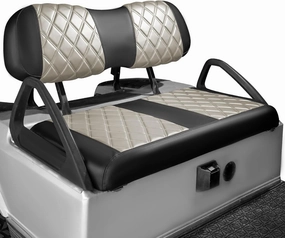 NOKINS Golf Cart Club Car DS 2000.5-Up Diamond Seat Covers Kit, Fits Club Car DS OEM Standard Front Seat Cushion, Golf Cart Vinyl Seat Cover, No Nails Required (Oyster Gray and Black) vinyl accessories,turntable parts,record player tools,