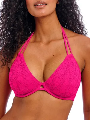 Nomad Nights Halterneck Bikini Top - Fuchsia