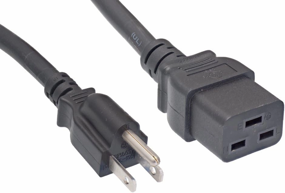 North American Power Cord Extension, NEMA 5-15P to C19, 6', 14 AWG, 15A, 125V (ZWACPFAC-06) power cord,hi-fi power cable,AC power lead,