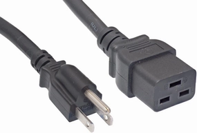 North American Power Cord Extension, NEMA 5-15P to C19, 6', 14 AWG, 15A, 125V (ZWACPFAC-06) power cord,hi-fi power cable,AC power lead,