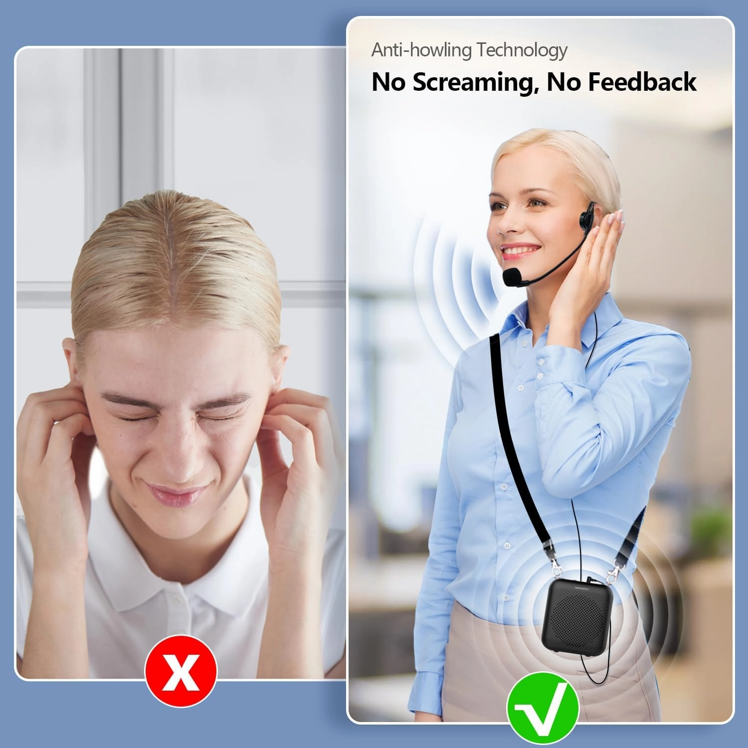 NORWII Voice Amplifier Wired Mini Portable Rechargeable with Personal Wired Microphone for Teachers, Classroom, Presentation, Tour Guides, Meeting, Coaches. Black