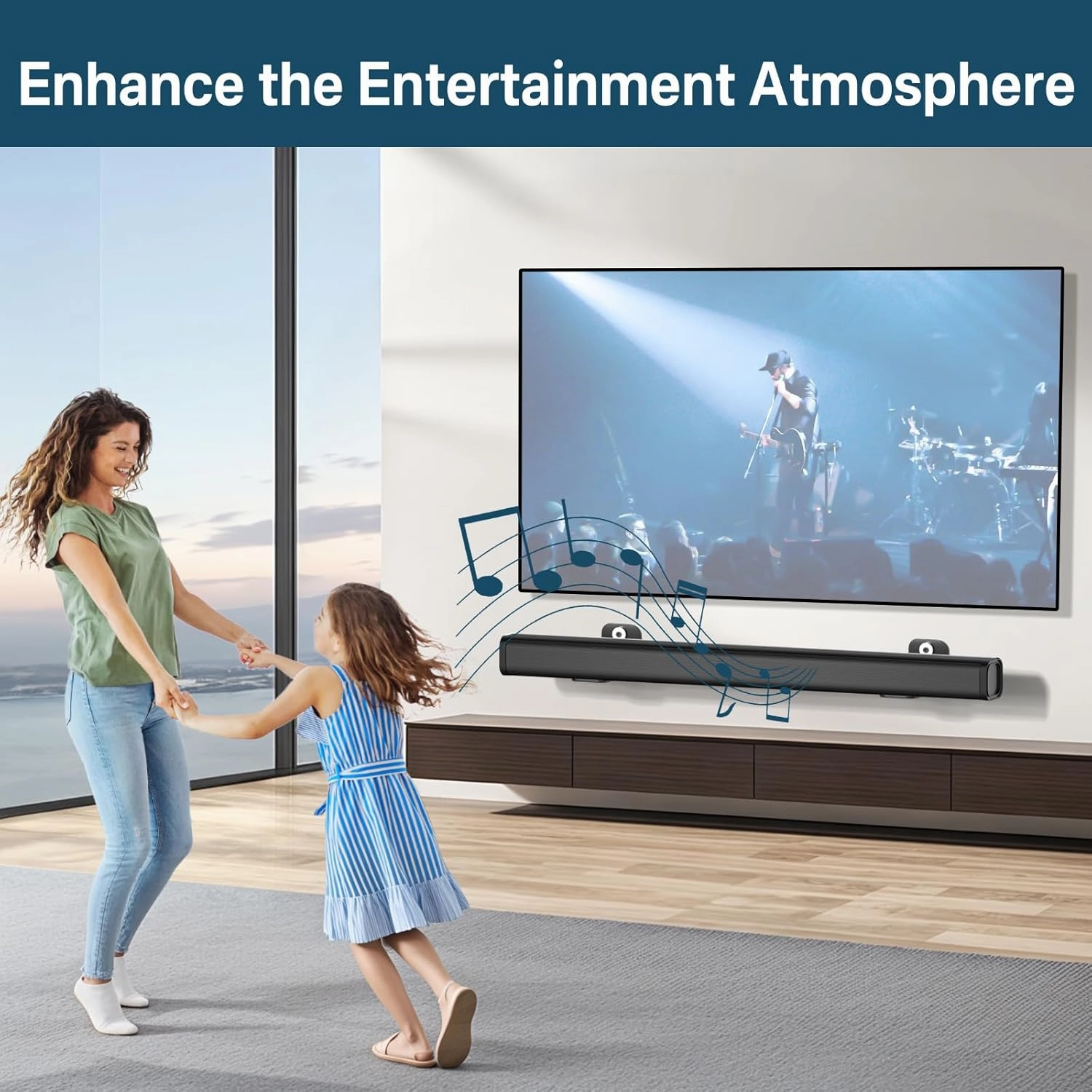 notiela Soundbar Mount Shelf for Samsung, Sony, LG, Vizio, Bose, Onn and More Soundbar Wall Mount Bracket - Sound Bar Mounts Under TV Mounting Bracket
