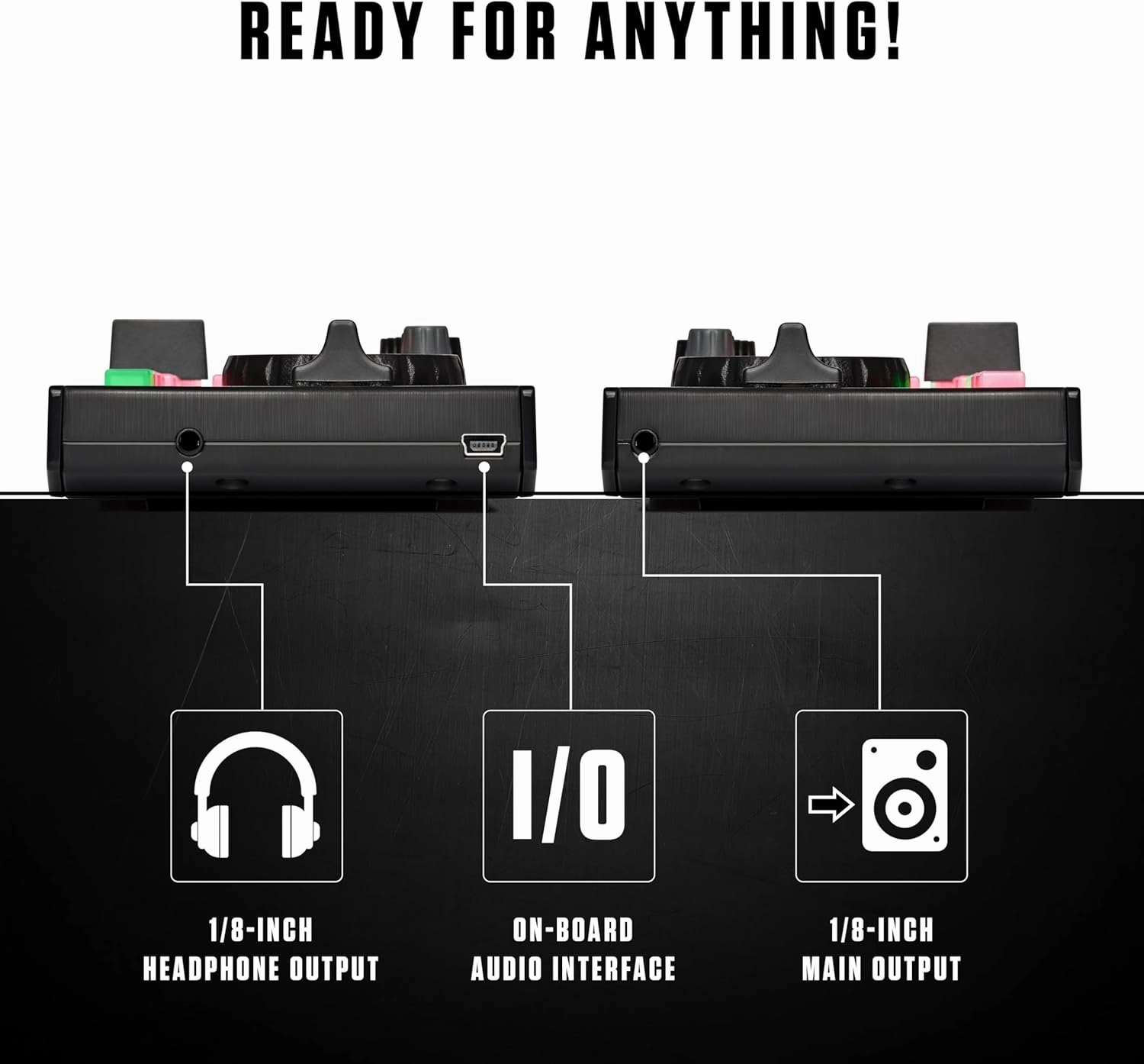 Numark DJ2GO2 Touch  Compact 2 Deck USB DJ Controller For Serato DJ with a Mixer / Crossfader, Audio Interface and Touch Capacitive Jog Wheels,Black