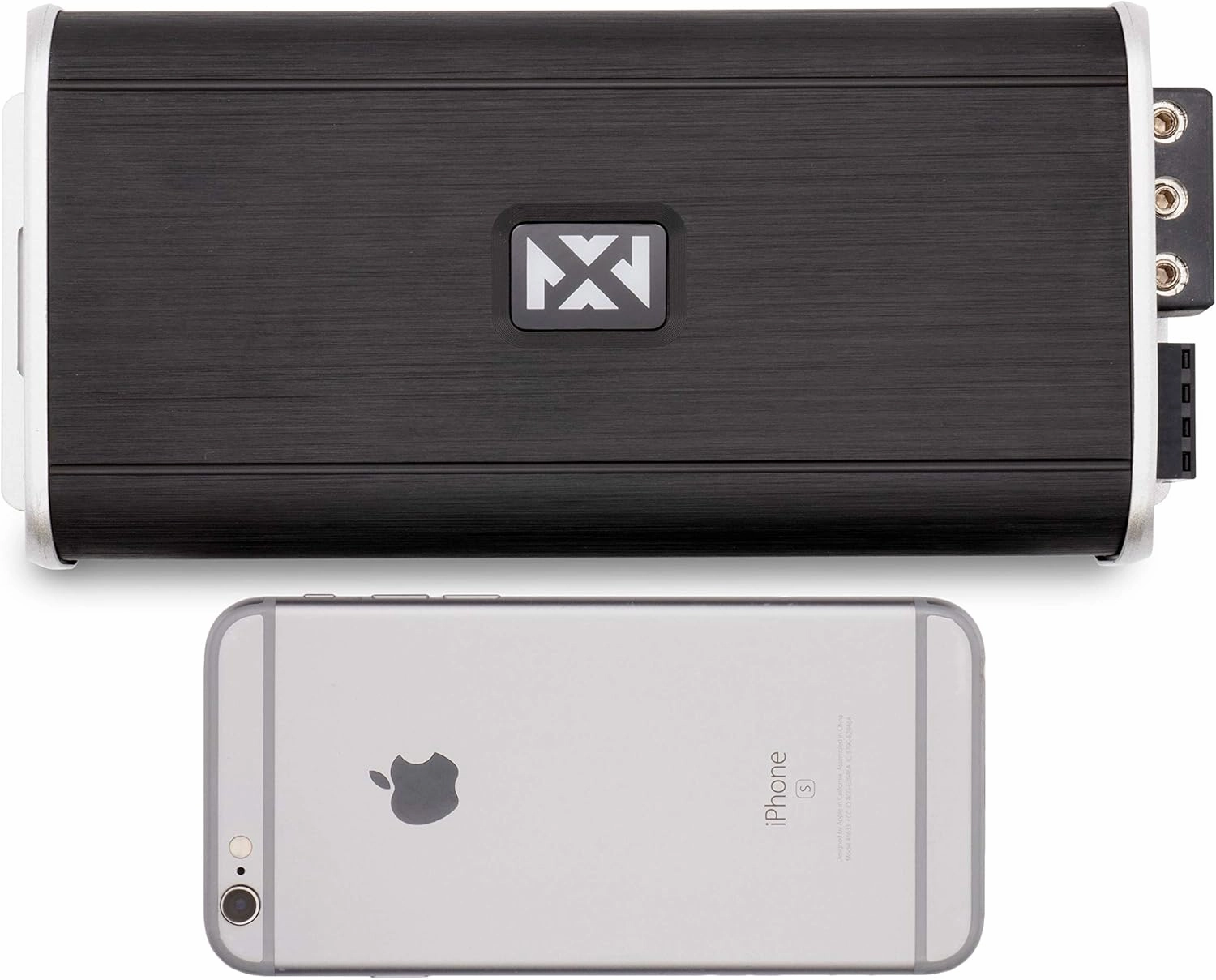 NVX VADM1 Monoblock 1-Ch Class D Amplifier 1000W Max, 500W RMS High Power, 1/2/4-ohm Stable, Low Pass X-Over, Bass Boost, Remote Subwoofer Bass Knob, for Car/Truck/Marine/UTV/Motorcycle