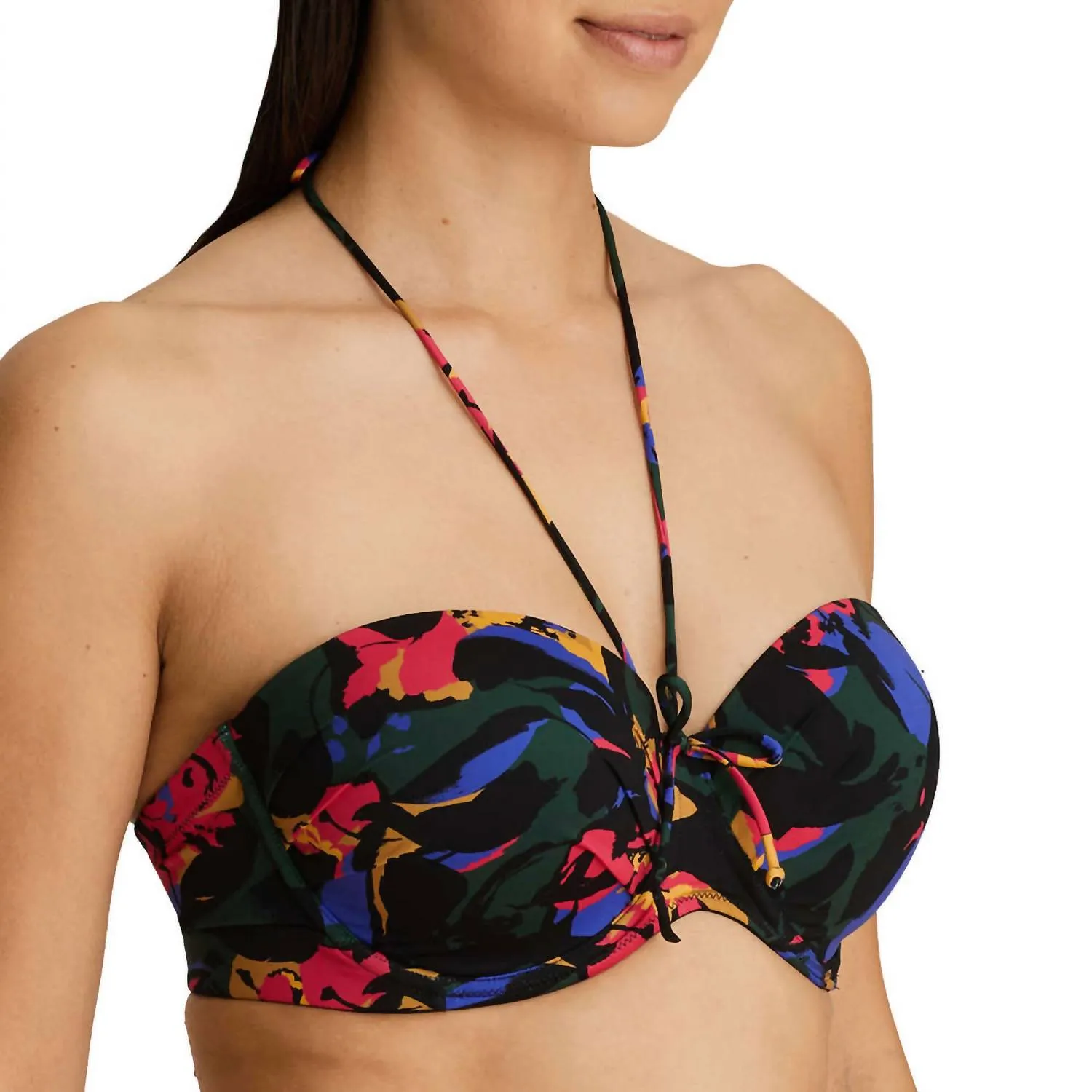 Oasis Strapless Padded Top In Black Cactus