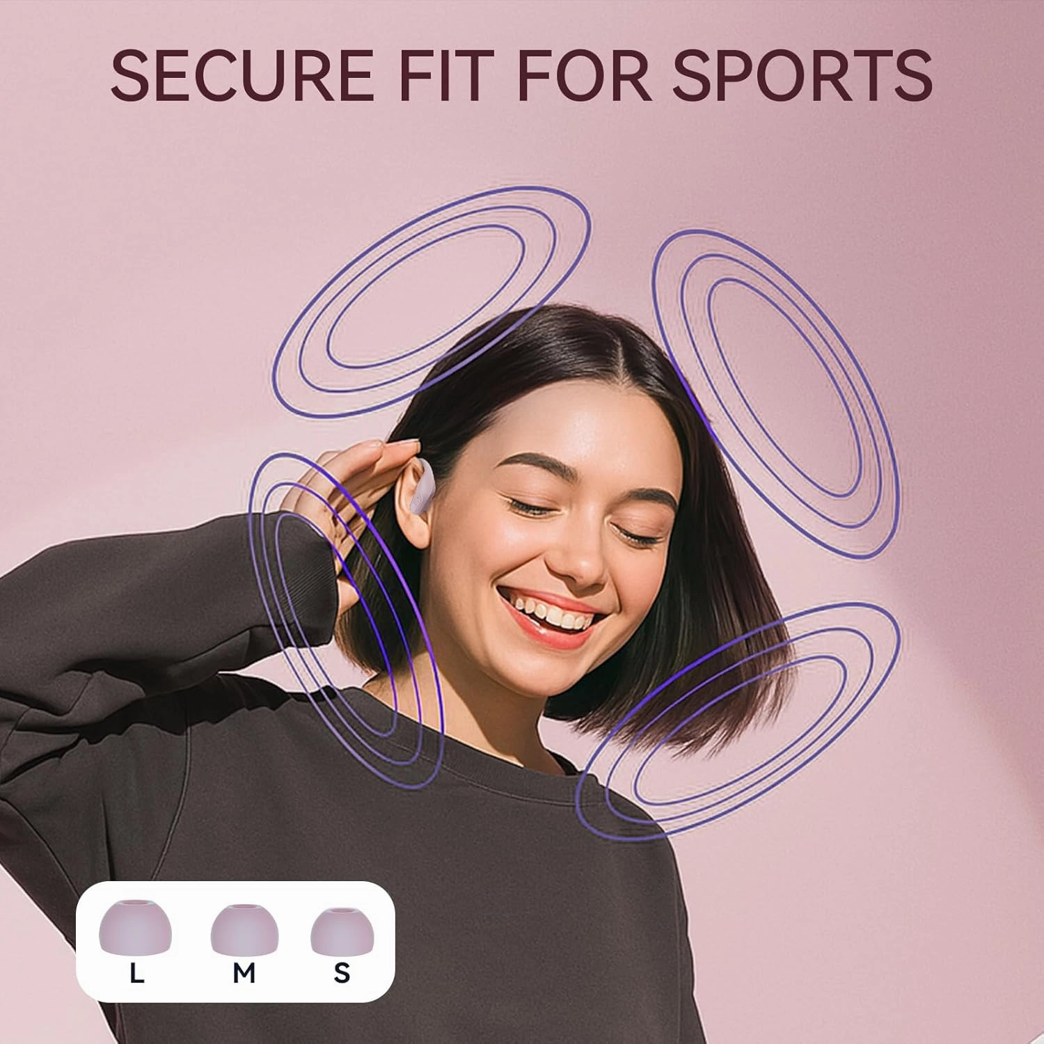 occiam Wireless Earbuds Bluetooth Headphones Ear Buds 96Hrs Playback Sport Over-Ear Waterproof Wireless Headphones Earphones with Earhooks ENC Mics Clear Call for Sport Running Workout Dusty Pink