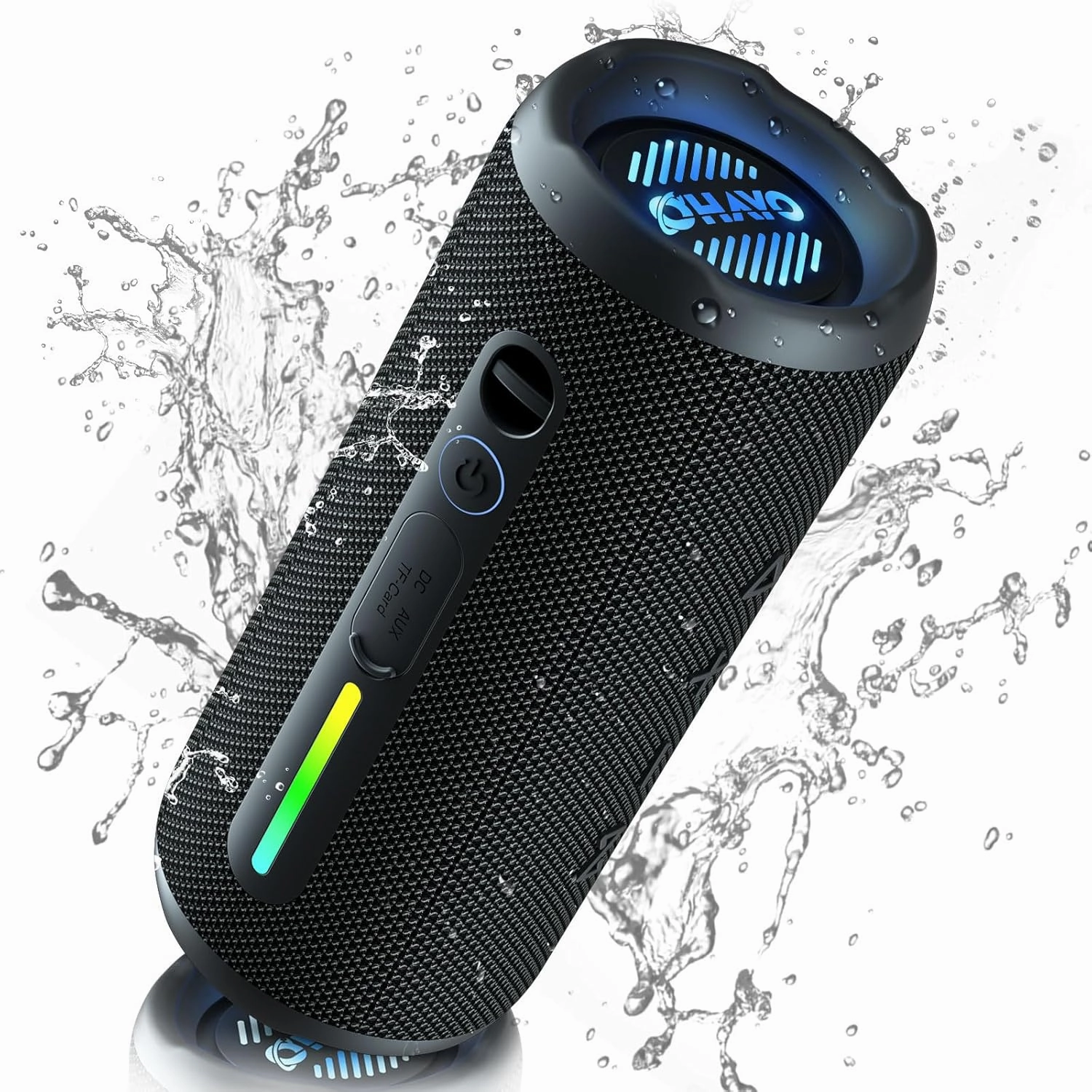 OHAYO Portable Bluetooth Speaker - IPX7 Waterproof, Wireless Stereo Pairing, 25-Hour Playtime, 24W Loud Sound, Bluetooth 5.3, Bass Boost, LED Lights, for Home/Shower/Outdoor/Beach/Travel, Gift Ideas wireless speakers,portable Bluetooth speaker,multiroom sp