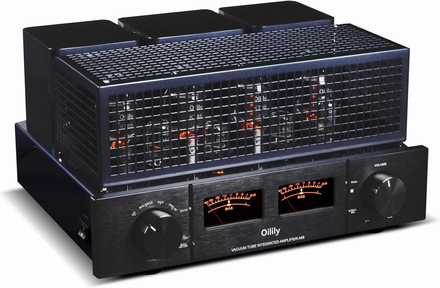 Oilily A88 KT88 X4 Tube Amplifier, 45W 45W Class AB, Vacuum Tube Integrated Amplifierwith Triode & Ultra-Linear Mode, High-Fidelity Sound for Audiophiles (Black),A Gift for Father's Day integrated amplifier,stereo receiver,hi-fi amp combo,