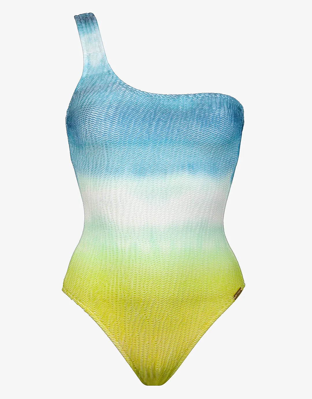 Ombre Flow One Shoulder Swimsuit - Aqua Shades