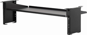 On-Stage WSA7520 Two-Space Rack Mount (Under-Furniture 2U Rack Bracket with Optional Shelf, Securely Holds Rackmount Components, WS7500 Workstation Accessory, Steel Construction, Black) rackmount gear,audio rack equipment,studio rackmounts,