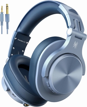 OneOdio A70 Bluetooth Over Ear Headphones, Wireless Headphones w/ 72H Playtime, Hi-Res, 3.5mm/6.35mm Wired Audio Jack for Studio Monitor & Mixing DJ Guitar AMP, Computer Laptop PC Tablet - Sky Blue over-ear headphones,closed back headphones,wireless st