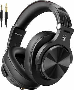 OneOdio A70 Bluetooth Over Ear Headphones, Wireless Headphones with 72H Playtime, Hi-Res, Built-in Mic, 3.5mm/6.35mm Wired Audio Jack for Studio Monitor & Mixing DJ Guitar AMP, Computer Laptop PC over-ear headphones,closed back headphones,wireless stud