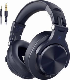 OneOdio A71 Hi-Res Studio Recording Headphones - Wired Over Ear Headphone with SharePort, Monitoring Mixing Foldable Headset with Stereo Sound, 3.5/6.35MM Jack for PC Computer DJ Guitar-Navy Blue over-ear headphones,closed back headphones,wireless studio c