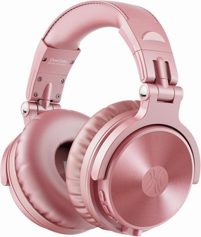 OneOdio Bluetooth Over Ear Headphones, 110 Hrs Wireless/Wired Stereo Sound Foldable Headsets with Deep Bass 50mm Neodymium Drivers for PC/Phone/Tablet - Studio Wireless Pro C, Rose Gold over-ear headphones,closed back headphones,wireless studio cans,