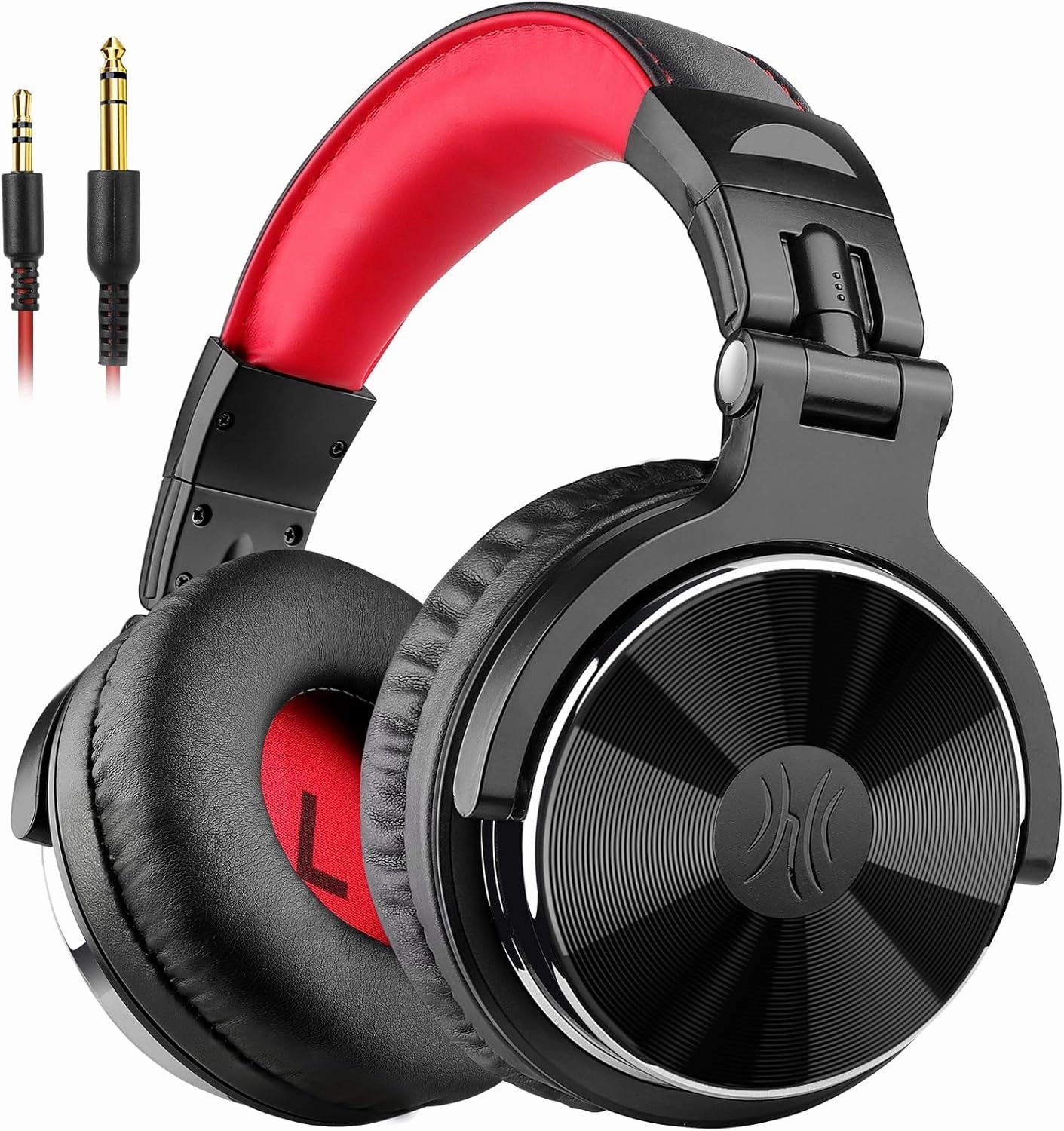 OneOdio Wired Over Ear Headphones Studio Monitor & Mixing DJ Stereo Headsets with 50mm Neodymium Drivers and 1/4 to 3.5mm Jack for AMP Computer Recording Podcast Keyboard Guitar Laptop - Red over-ear headphones,closed back headphones,wireless studio ca