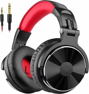OneOdio Wired Over Ear Headphones Studio Monitor & Mixing DJ Stereo Headsets with 50mm Neodymium Drivers and 1/4 to 3.5mm Jack for AMP Computer Recording Podcast Keyboard Guitar Laptop - Red over-ear headphones,closed back headphones,wireless studio ca