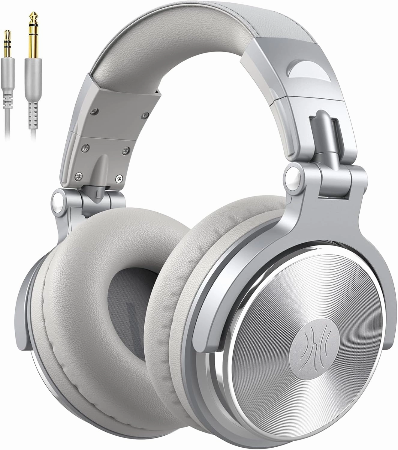 OneOdio Wired Over Ear Headphones Studio Monitor & Mixing DJ Stereo Headsets with 50mm Neodymium Drivers and 1/4 to 3.5mm Jack for AMP Computer Recording Podcast Keyboard Guitar Laptop - Silver studio monitors,nearfield speakers,mixing reference monito