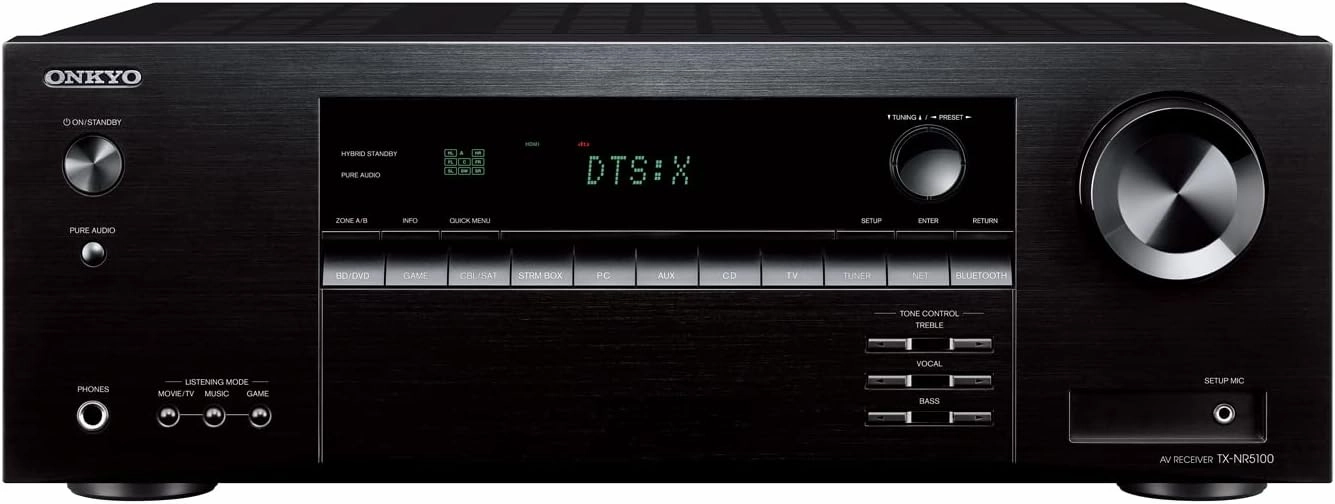 Onkyo TX-NR5100 7.2-Channel 8K Smart AV Receiver Smart Home Ecosystem integrates with Apple Airplay, Alexa, Google apps AV receiver,surround receiver,home theater amplifier,