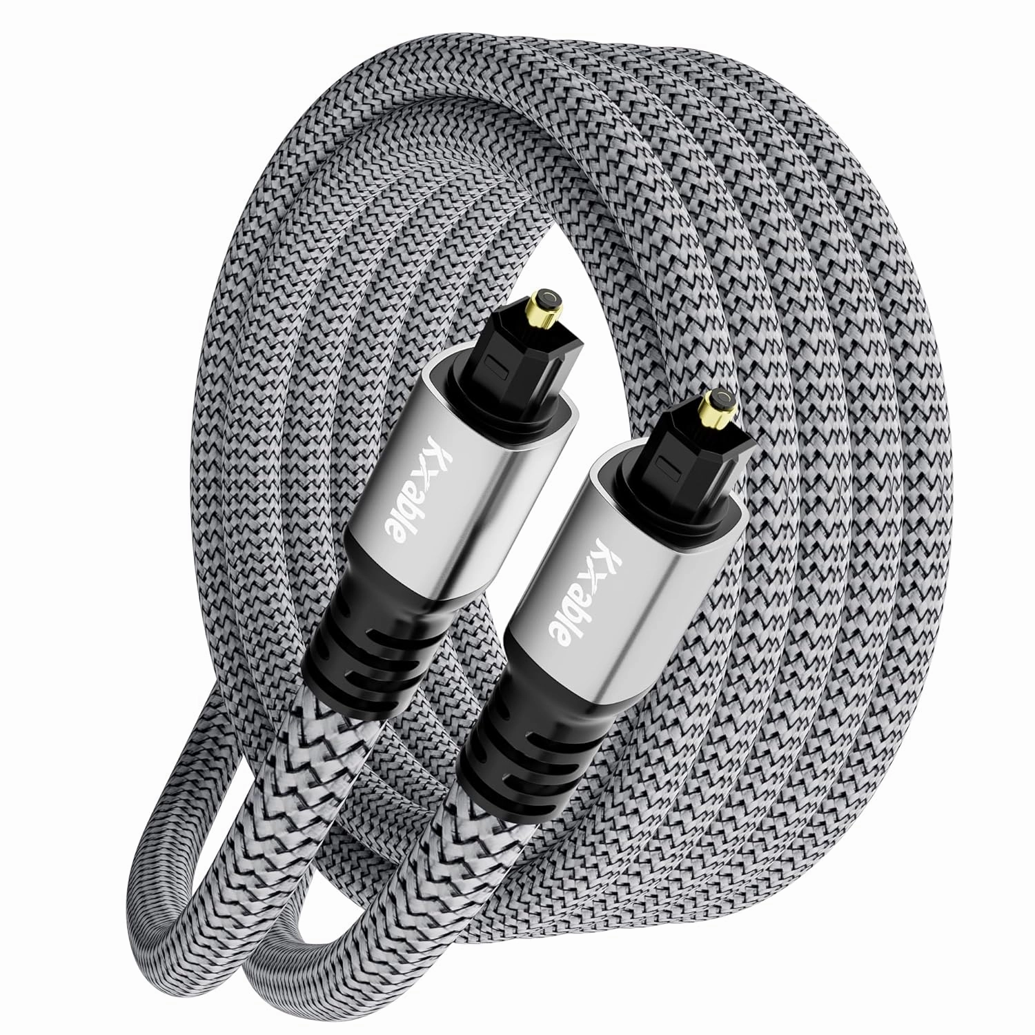 Optical Audio Cable 10 FT, Digital Audio Cable, Toslink Fiber Optic Cord, [Nylon Braided, Slim Aluminum Shell, Gold Plated Connector], for Home Theater, Sound Bar, PS4, Xbox, TV and More home cinema system,5.1 home theater,surround sound package,