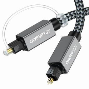 Optical Audio Cable, 16 Feet/5.0M Digital Optical Audio Cable for Soundbar Braided Metal Jacket Fiber Optic Cable, Compatible with Sound Bar, TV, PS4/5, Sony, Xbox, LG wireless audio bridge,Bluetooth transmitter,WiFi audio link,