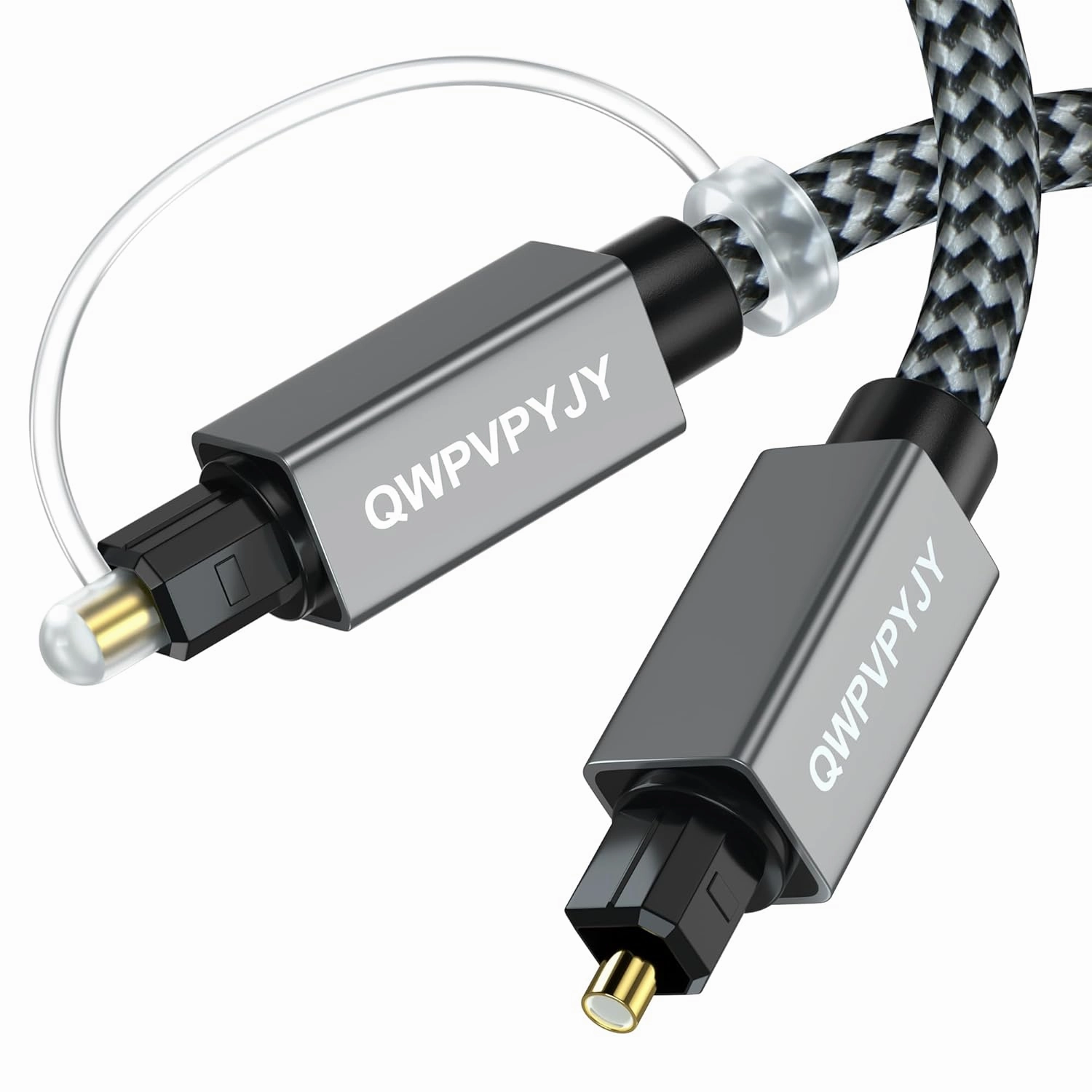 Optical Audio Cable, 16 Feet/5.0M Digital Optical Audio Cable for Soundbar Braided Metal Jacket Fiber Optic Cable, Compatible with Sound Bar, TV, PS4/5, Sony, Xbox, LG wireless audio bridge,Bluetooth transmitter,WiFi audio link,