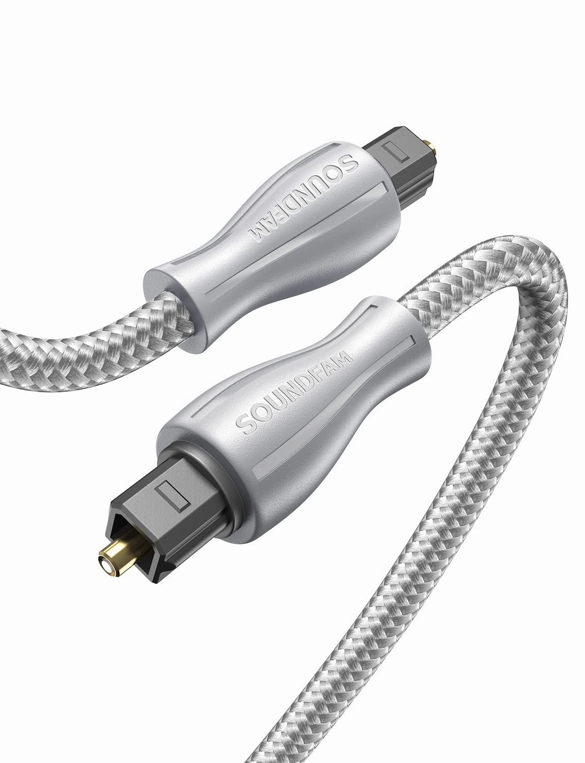 Optical Audio Cable,TOSLINK Optical Cable Male to Male Fiber Optic Cord Durable and Flexible for Sound bar -Grey(10feet/3M) wireless audio bridge,Bluetooth transmitter,WiFi audio link,