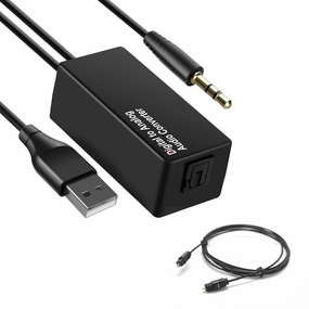 Optical to Aux Cable, Optical to 3.5mm Audio Converter, 192KHz DAC Digtal to Analog Adapter, Unidirectional for PS4 HDTV DVD wireless audio bridge,Bluetooth transmitter,WiFi audio link,