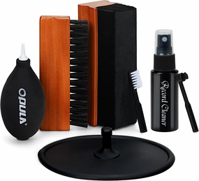OPULA 7-in-1 Vinyl Record Cleaning Kit Complete - Vinyl Record Cleaner Solution - Velvet Brush - Microfiber Brush - Stylus Brush - Label Protector - Air Blower - Brush for Velvet, Restore LPs Album record cleaning kit,vinyl cleaner,stylus brush set,