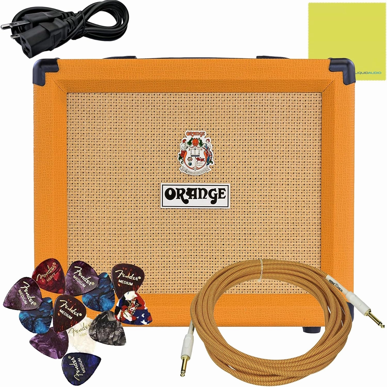 Orange Crush 20 20W 1x8 Guitar Combo Amp Bundle w/Pig Hog Woven Instrument Cable, Power Cable, 12X Picks, and Liquid Audio Polishing Cloth balanced output player,audiophile player,hi-res digital player,