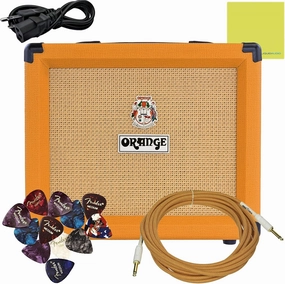 Orange Crush 20 20W 1x8 Guitar Combo Amp Bundle w/Pig Hog Woven Instrument Cable, Power Cable, 12X Picks, and Liquid Audio Polishing Cloth balanced output player,audiophile player,hi-res digital player,