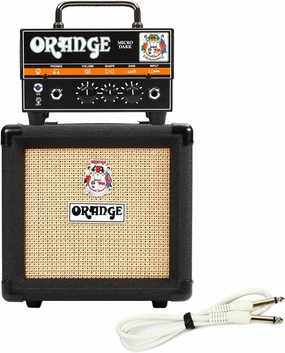 Orange Micro Dark Terror Hybrid Amp Head Mini Stack Combo w/ Cabinet and Speaker Cable, Black tube amplifier,valve amp,audiophile tube stereo,