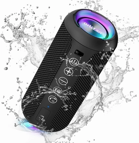 Ortizan Portable Bluetooth Speaker: IPX7 Waterproof, 24W Loud Sound, Deep Bass, Bluetooth 5.3, LED Lights, Wireless Stereo Pairing, 30H Playtime, for Home/Outdoor/Party/Beach, Birthday Gift (Black) floorstanding speakers,tower speakers,stereo floor speaker