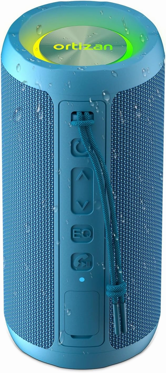 Ortizan Wireless Portable Bluetooth Speaker, IPX7 Waterproof, Dustproof and Rustproof, Powerful 24W Sound, Enhanced Bass, 30-Hour Battery, 360 Party Light, and Stereo Pairing (BT 5.3), Gifts - Blue floorstanding speakers,tower speakers,stereo floor speaker