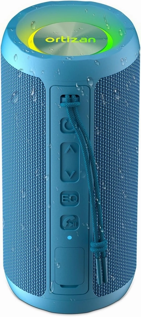 Ortizan Wireless Portable Bluetooth Speaker, IPX7 Waterproof, Dustproof and Rustproof, Powerful 24W Sound, Enhanced Bass, 30-Hour Battery, 360 Party Light, and Stereo Pairing (BT 5.3), Gifts - Blue floorstanding speakers,tower speakers,stereo floor speaker