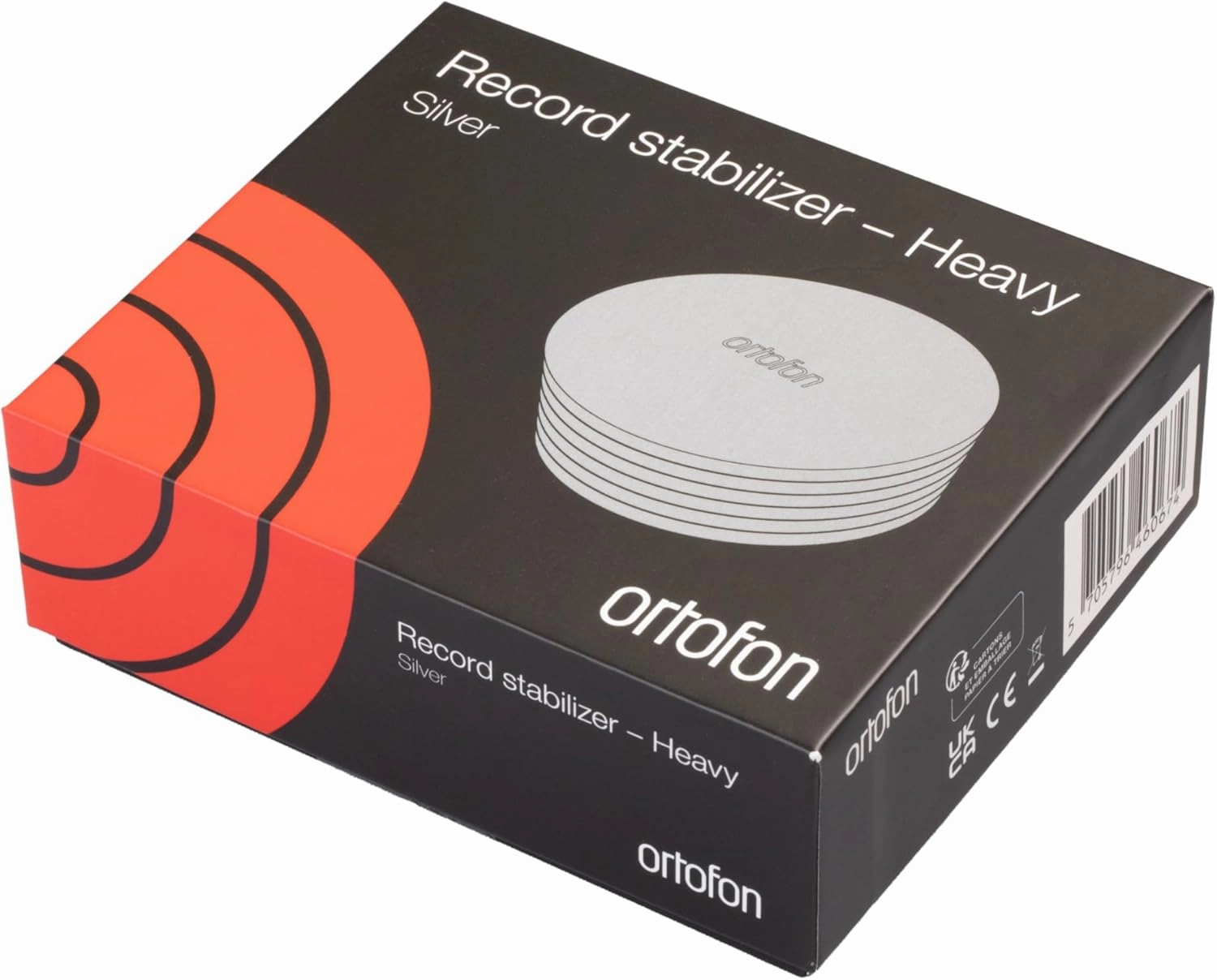 Ortofon Heavy Record Stabilizer Weight with Protective Felt Pad - 350g Aluminum Weight for Vinyl Playback - Stylish Matte Finish and Textured Wavegrip (Silver)