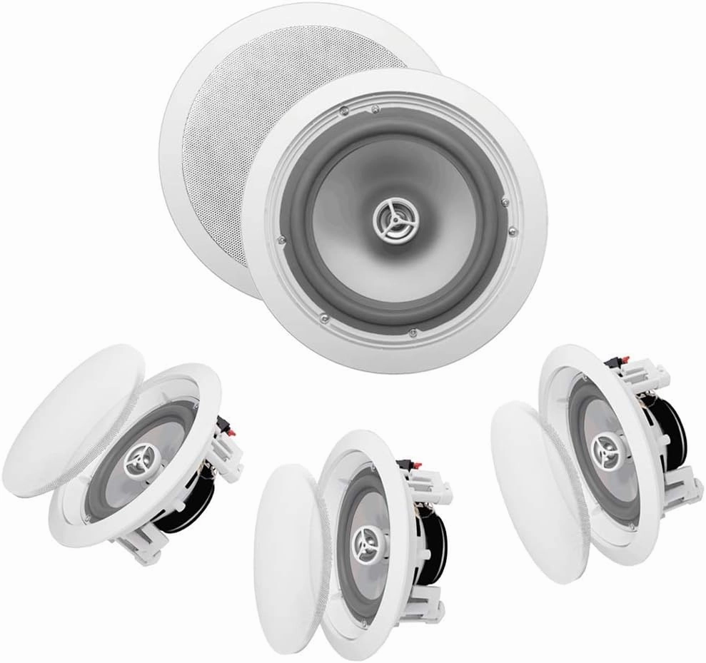 OSD Audio ICE800WRS 8" in-Ceiling/in-Wall 300W Water-Resistant Outdoor Speaker Set of 4 Speakers soundbar,TV speaker bar,home theater soundbar,