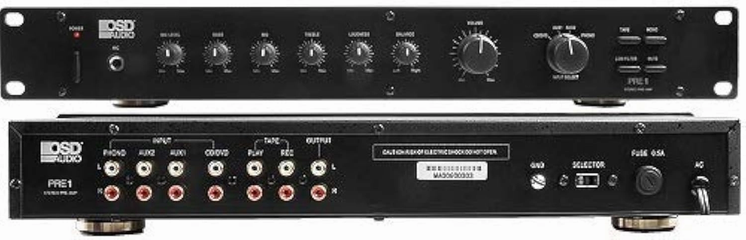 OSD Audio Pre-1 High Definition Preamplifier  Multi Source Select Phono Ready phono preamp,turntable amplifier,record player preamp,