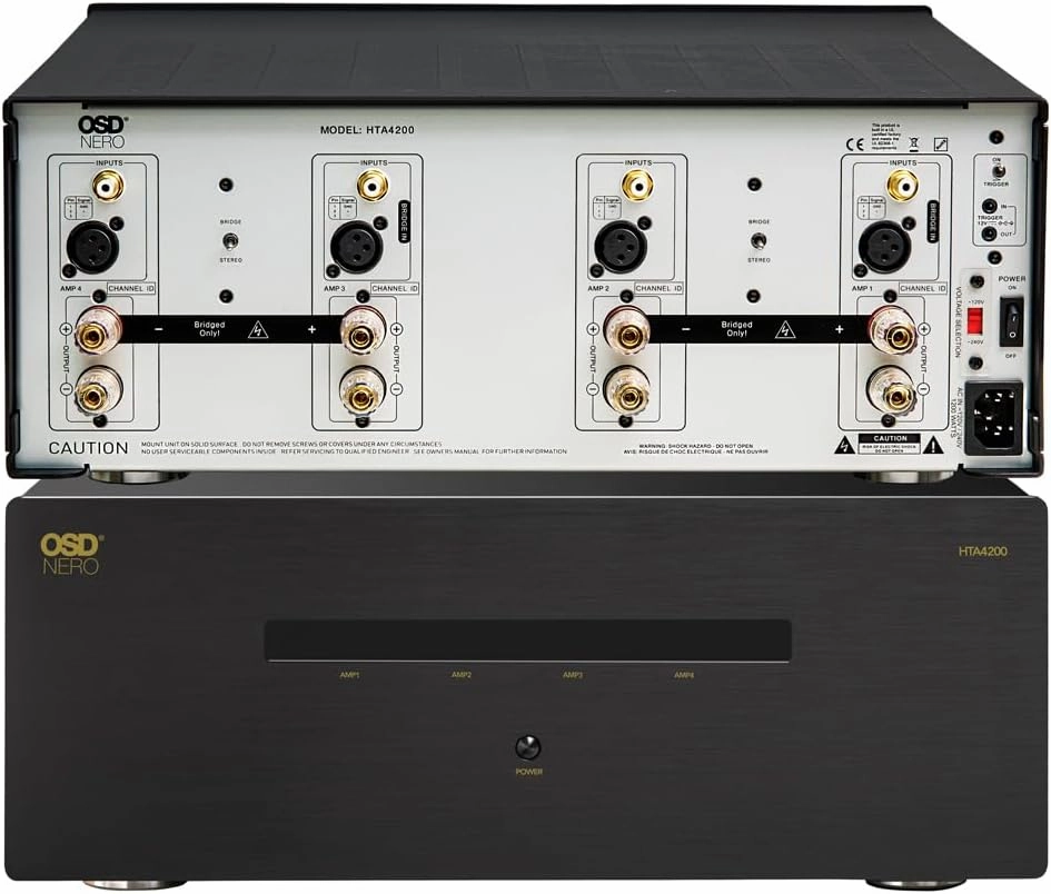 OSD Nero HTA4200 Multi Channel (4X) 200W/Ch Home Theater Amplifier, Bridgeable 300W/Ch integrated amplifier,stereo receiver,hi-fi amp combo,