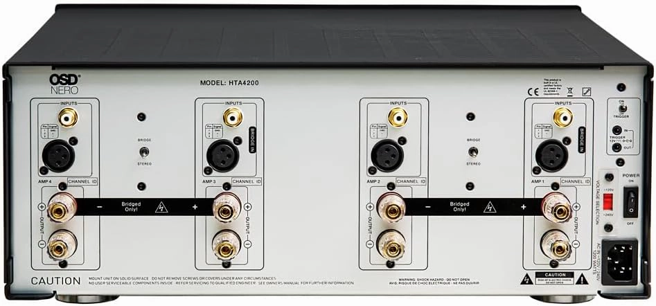OSD Nero HTA4200 Multi Channel (4X) 200W/Ch Home Theater Amplifier, Bridgeable 300W/Ch