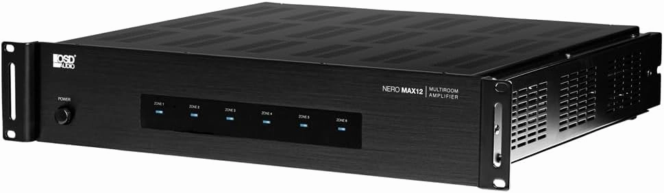 OSD Nero Max12: 6-Zone, 6-Source Amplifier 80W Power, Multi-Room Audio Control, App Integration for iOS & Android, Expand up to 18 Zones, Control4 Driver Support