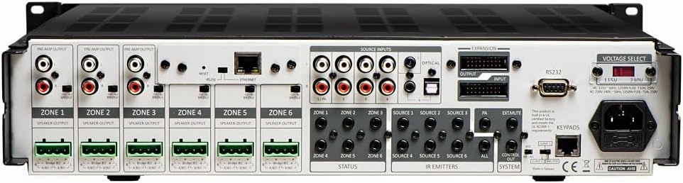 OSD Nero Max12: 6-Zone, 6-Source Amplifier 80W Power, Multi-Room Audio Control, App Integration for iOS & Android, Expand up to 18 Zones, Control4 Driver Support