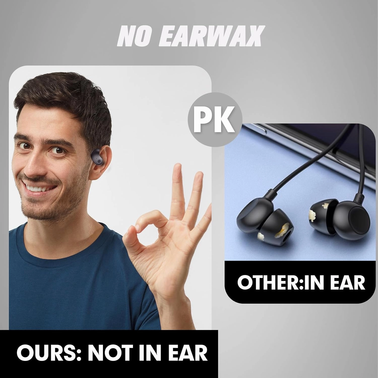 Out of Ear Open Ear Headphones Outside The Ear Wireless Ear Hanging Bluetooth Headset Ows Over The Ear Open Ear Buds Earbuds Outside The Ear Headphones Bone Air Conduction Earbuds Black