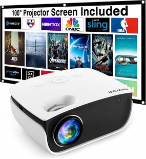 Outdoor Projector with Screen, Mini Projector for Home Theater, 1080P and 240" Supported Movie Projector 7500Lux Portable Video Projector Compatible with Smartphone/TV Stick/PS5/PC/Laptop home cinema system,5.1 home theater,surround sound package,